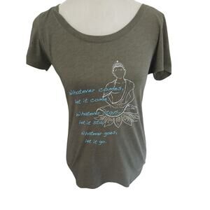 Kizmet Yogawear mantra t shirt organic cotton blend USA Medium‎ granola girl